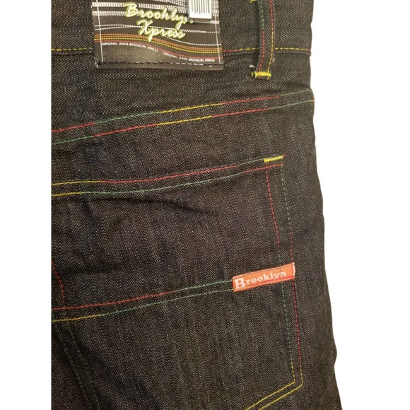 Brooklyn Express Denim Blue Shorts rainbow accent Men's Size 36 Inseam 14 in - Picture 5 of 5